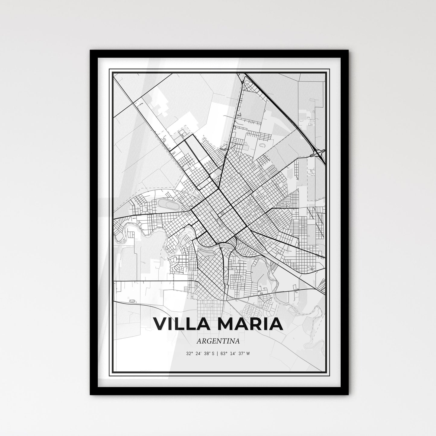 Villa Maria Argentina - Scandinavian Style City Map for Modern Home Decor