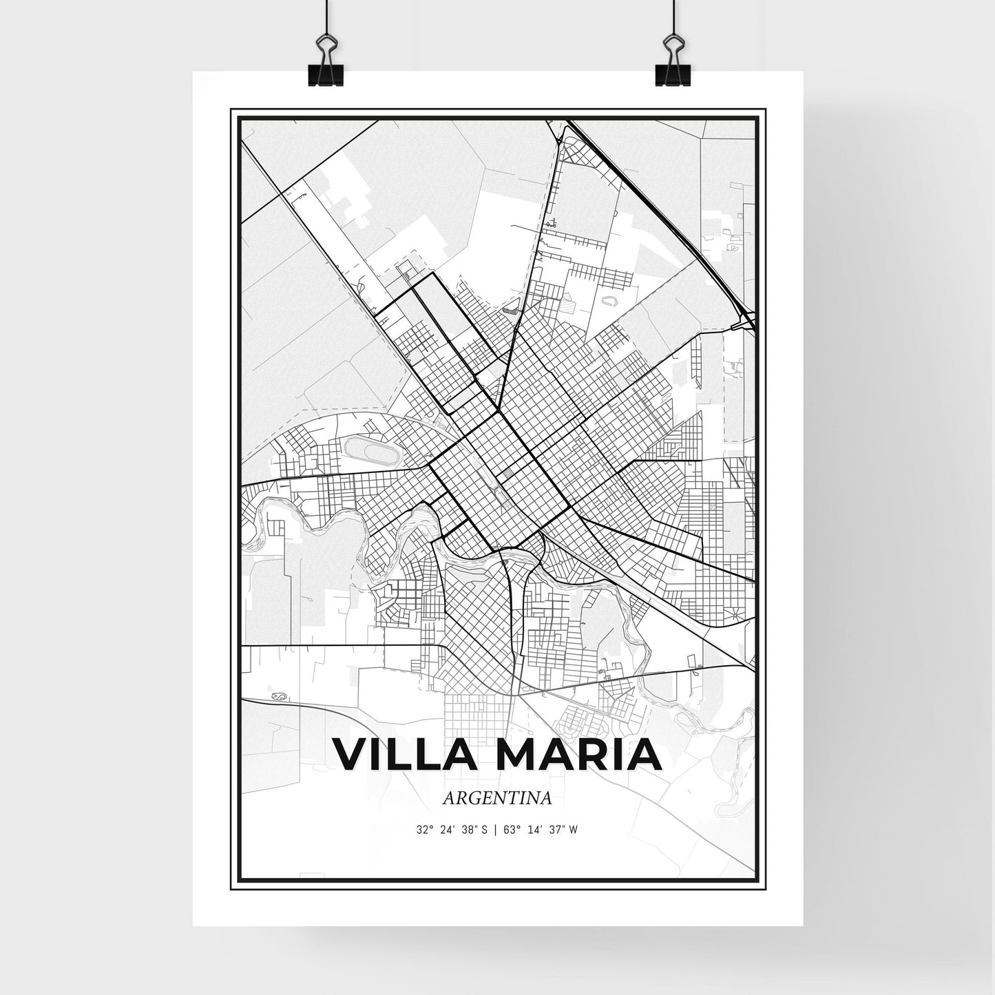 Villa Maria Argentina - Premium City Map Poster