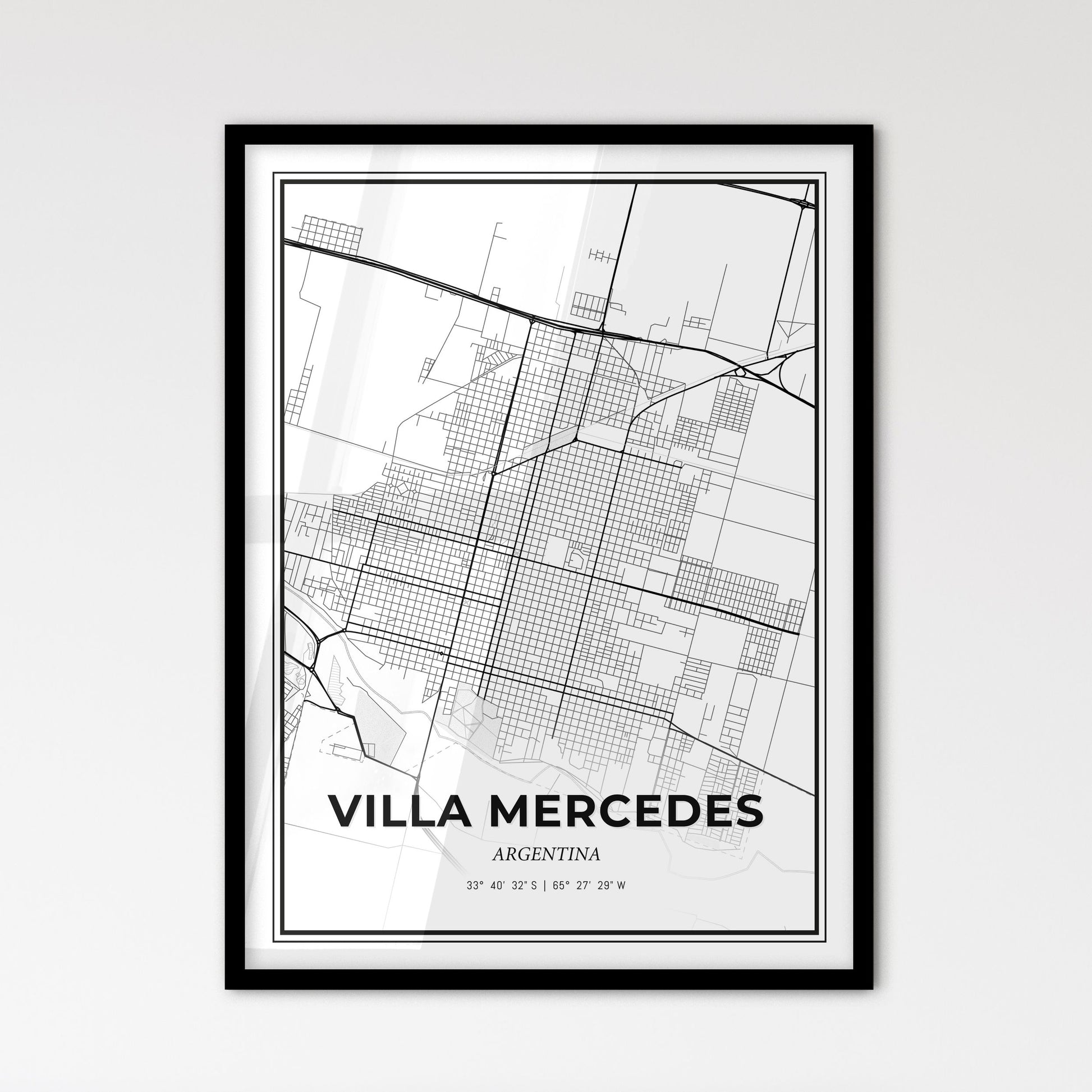 Villa Mercedes Argentina - Scandinavian Style City Map for Modern Home Decor