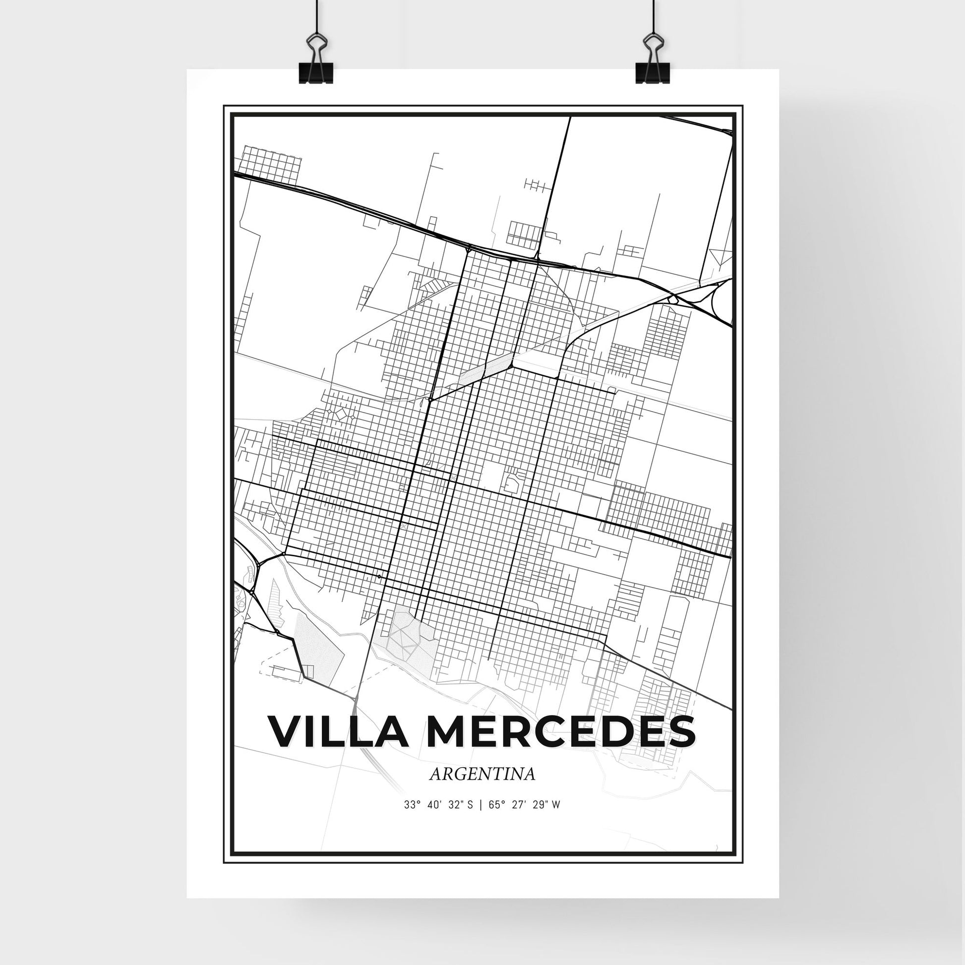 Villa Mercedes Argentina - Premium City Map Poster