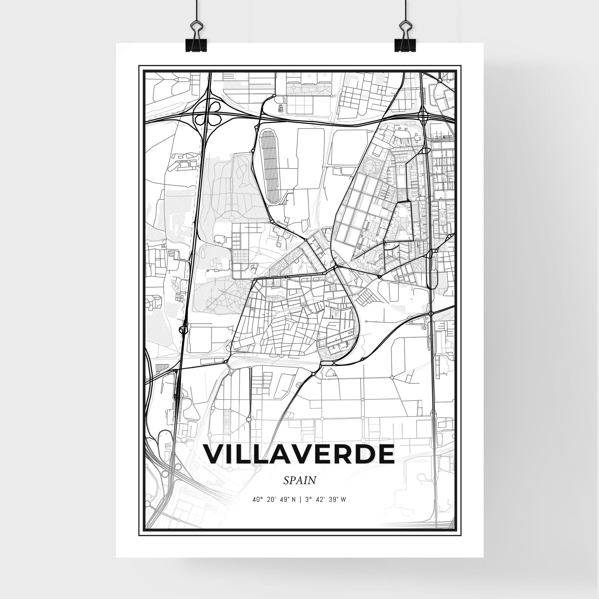 Villaverde Spain - Premium City Map Poster