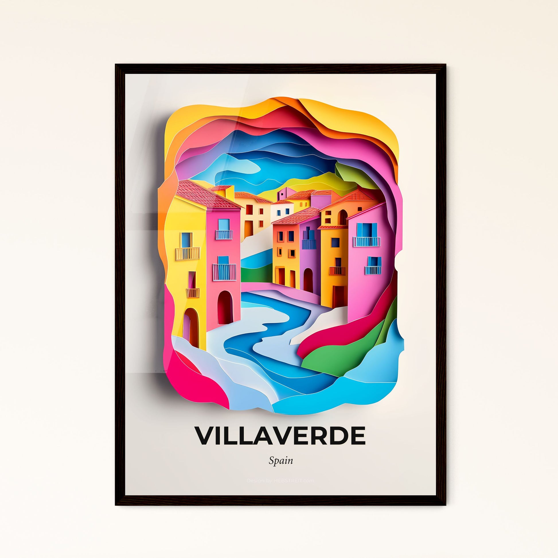 Vivid Villaverde, Spain - a colorful city with a river in the middle