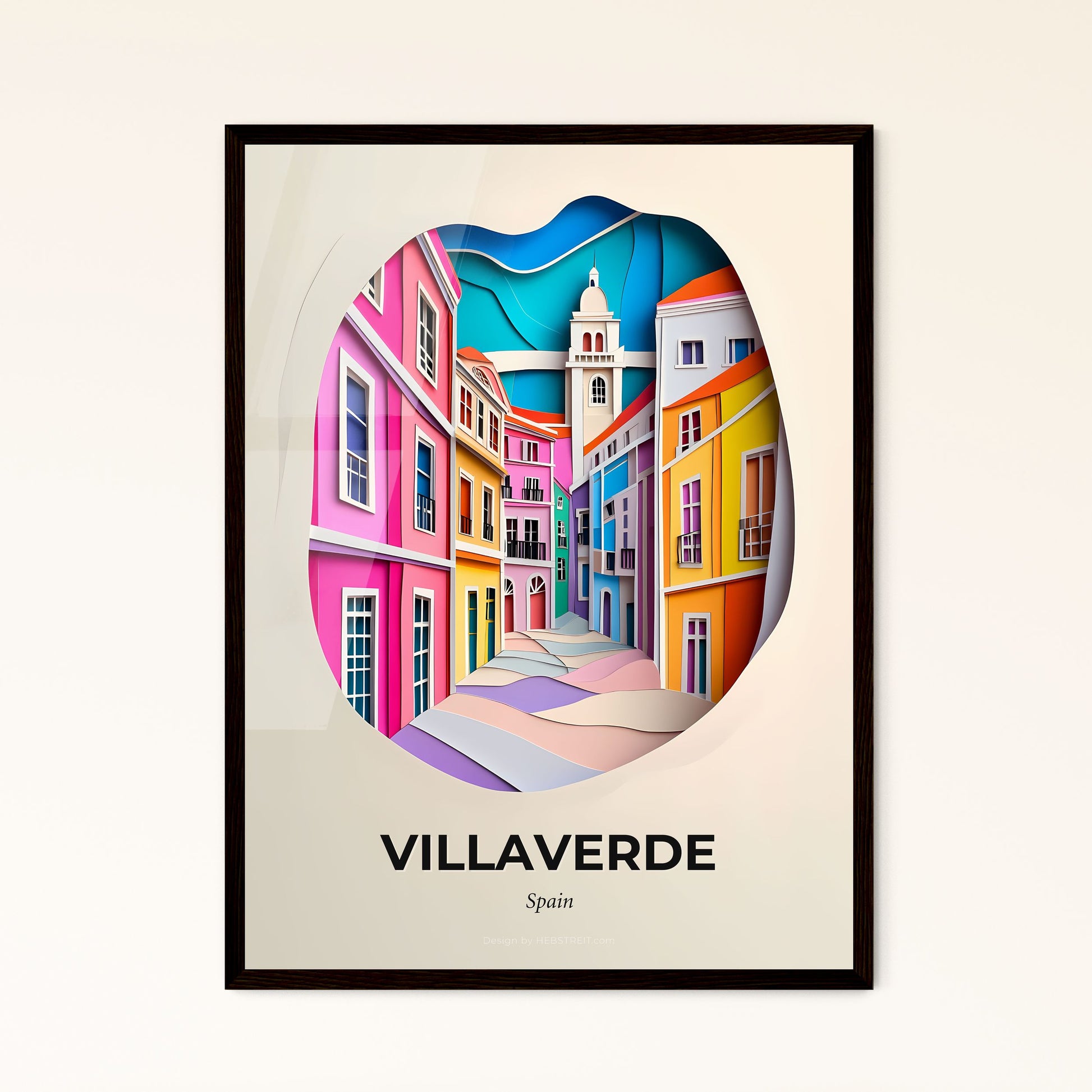 Vivid Villaverde, Spain - a paper cut of a colorful city street