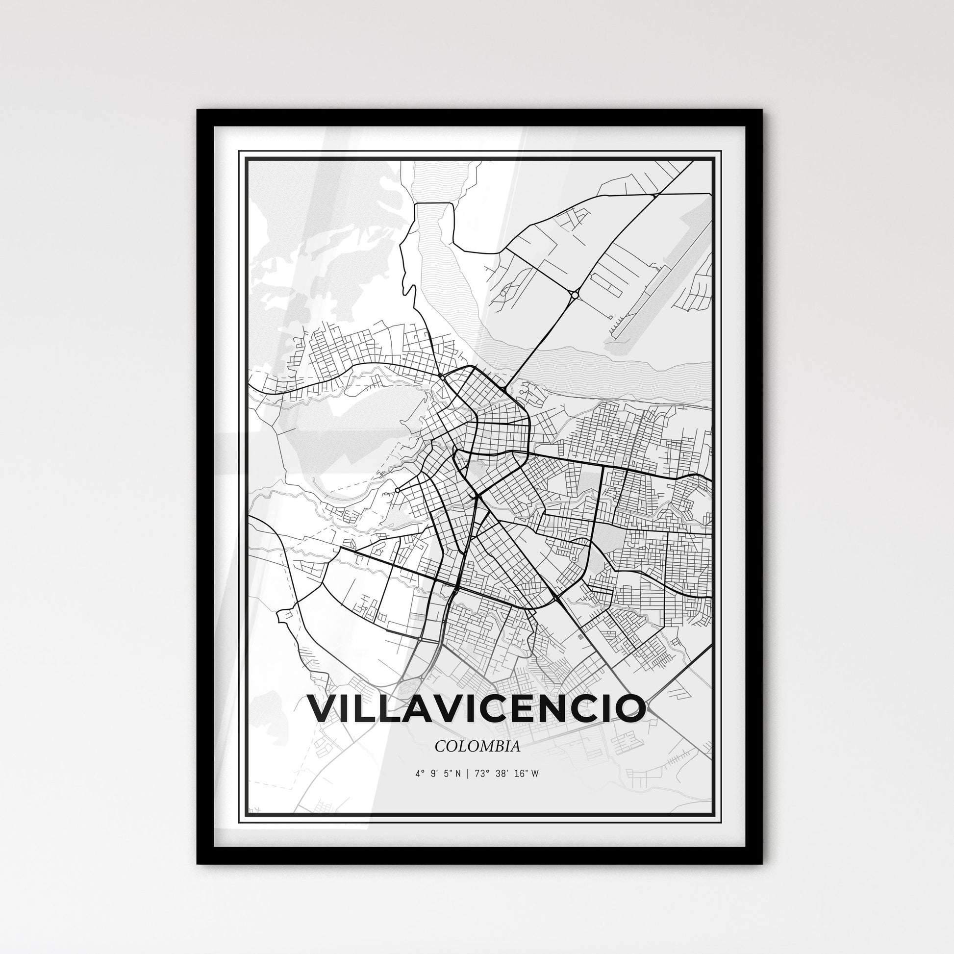 Villavicencio Colombia - Scandinavian Style City Map for Modern Home Decor