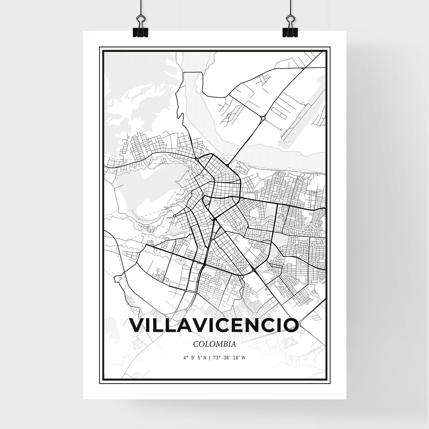 Villavicencio Colombia - Premium City Map Poster