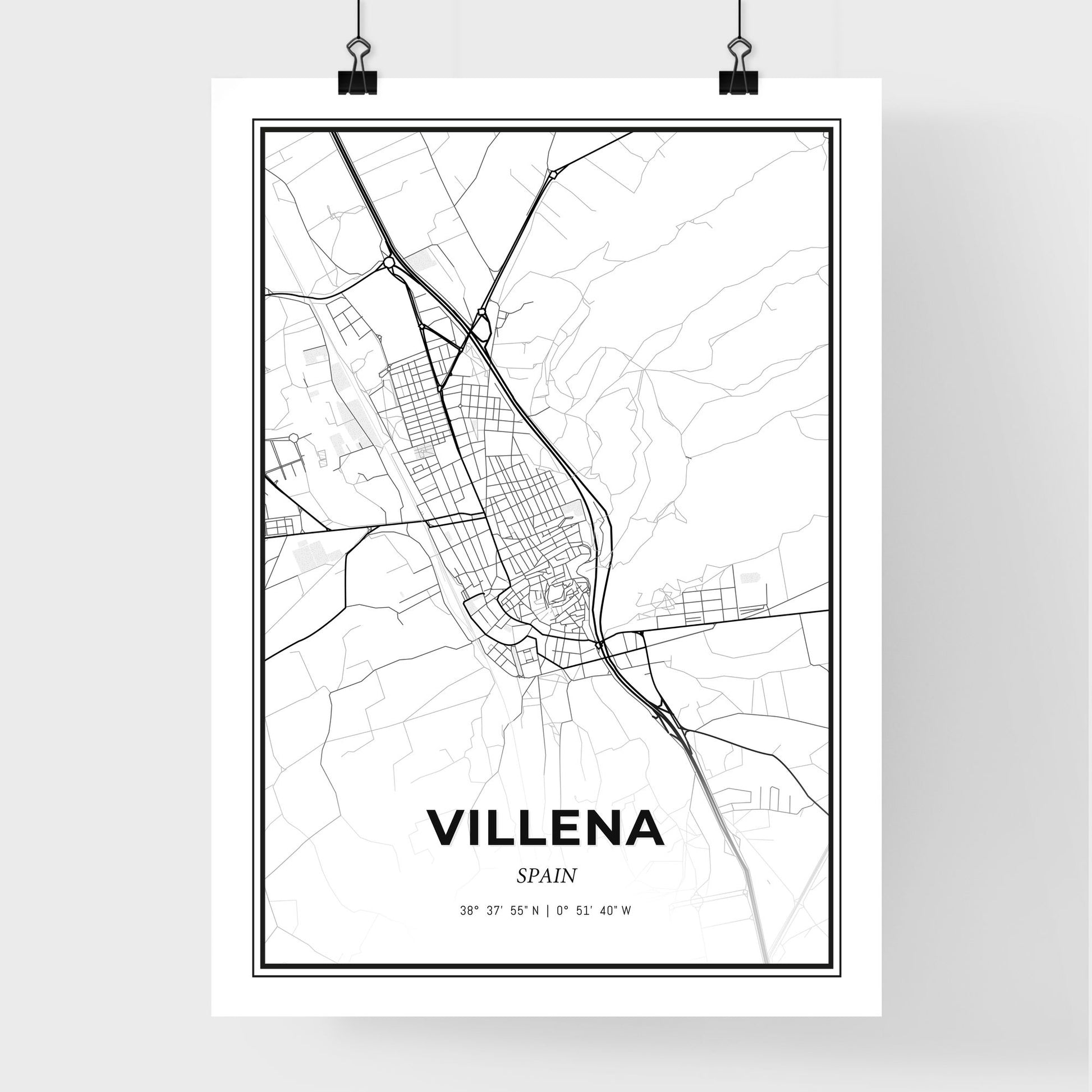 Villena Spain - Premium City Map Poster