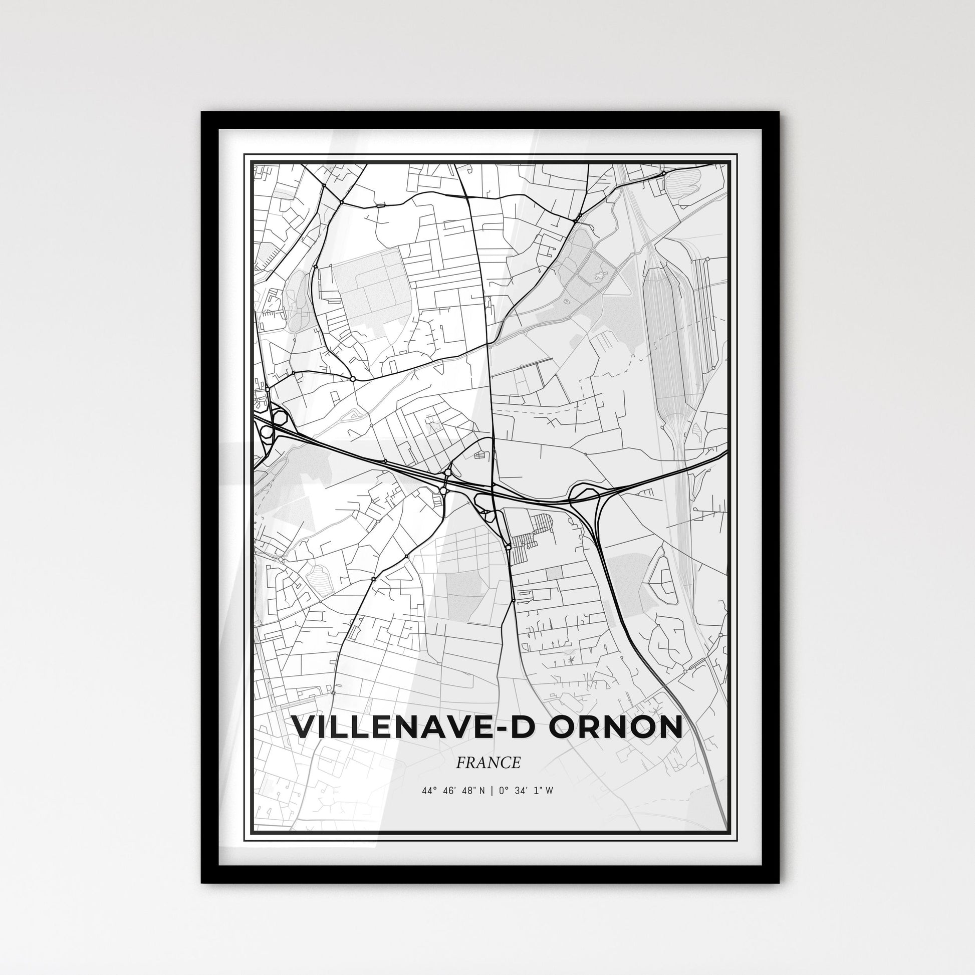 Villenave-d Ornon France - Scandinavian Style City Map for Modern Home Decor