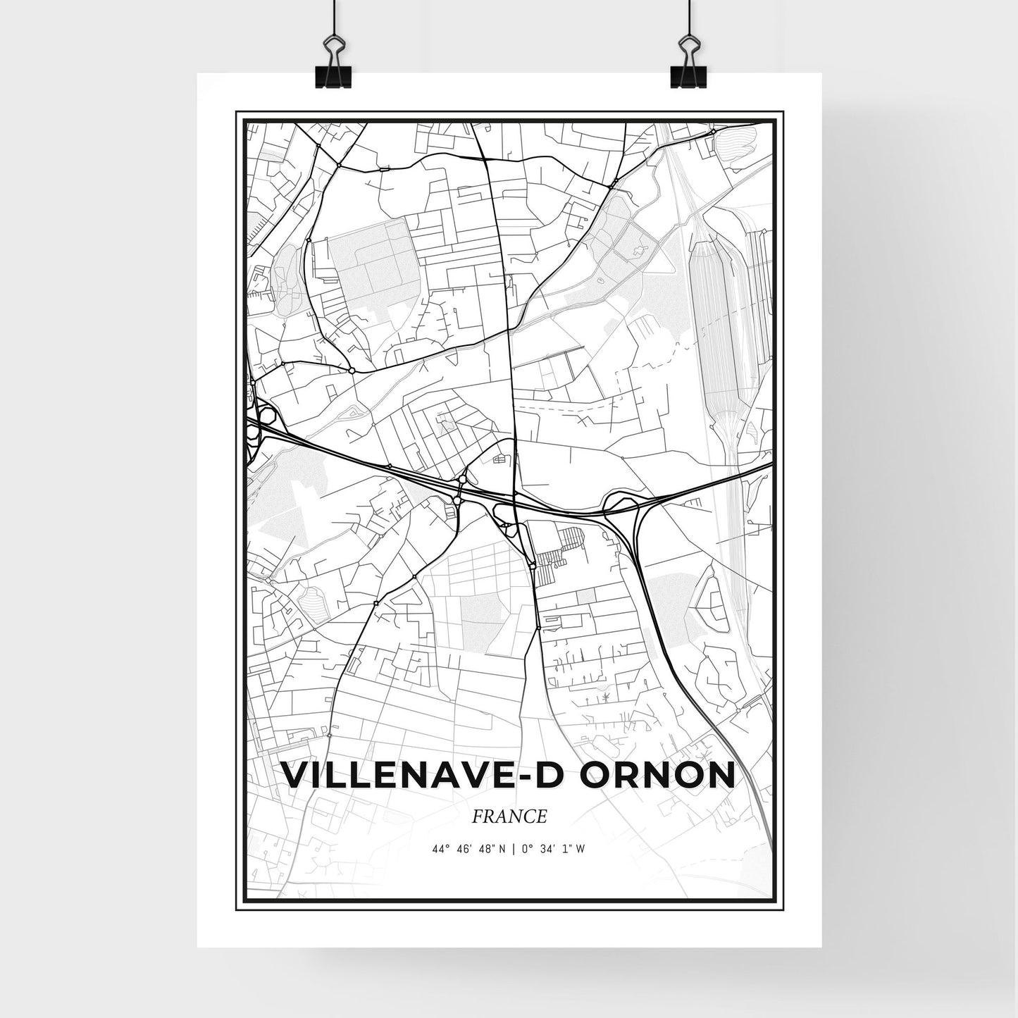 Villenave-d Ornon France - Premium City Map Poster