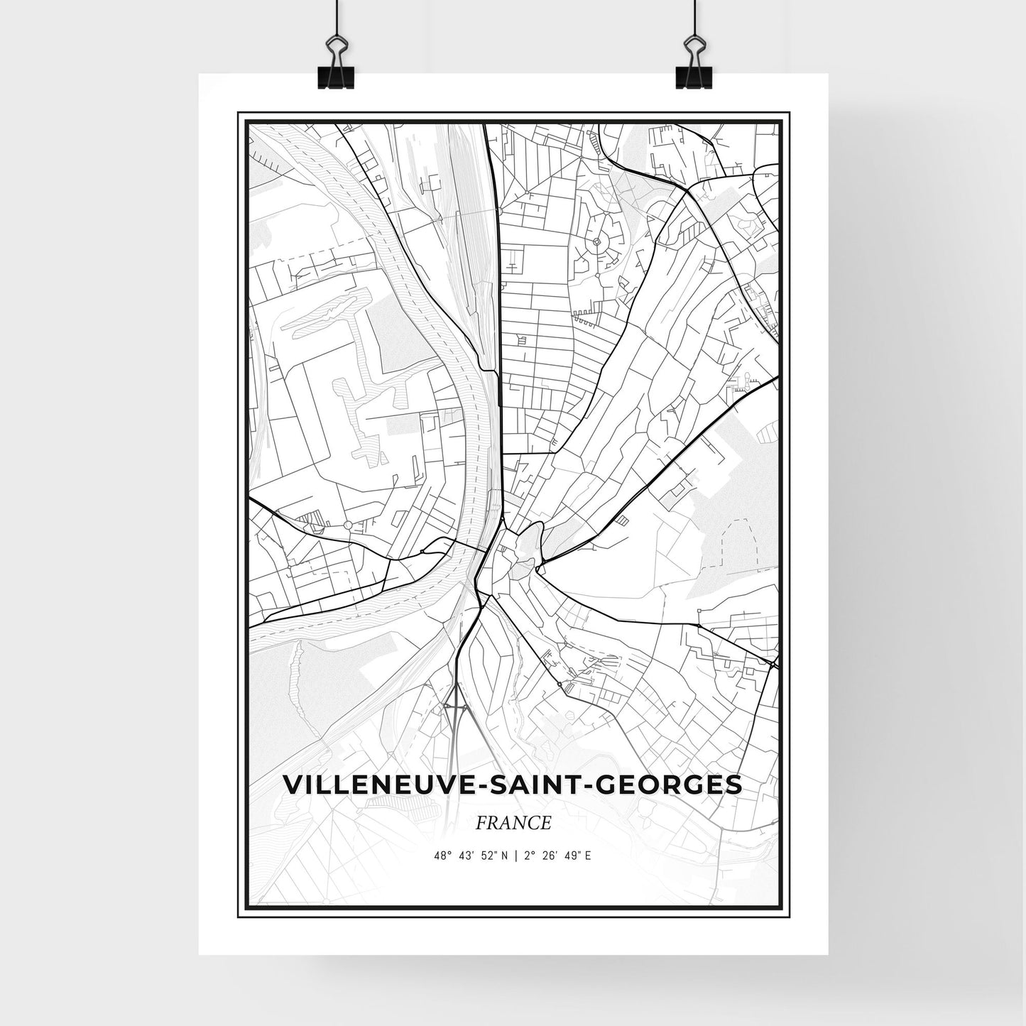 Villeneuve-Saint-Georges France - Premium City Map Poster