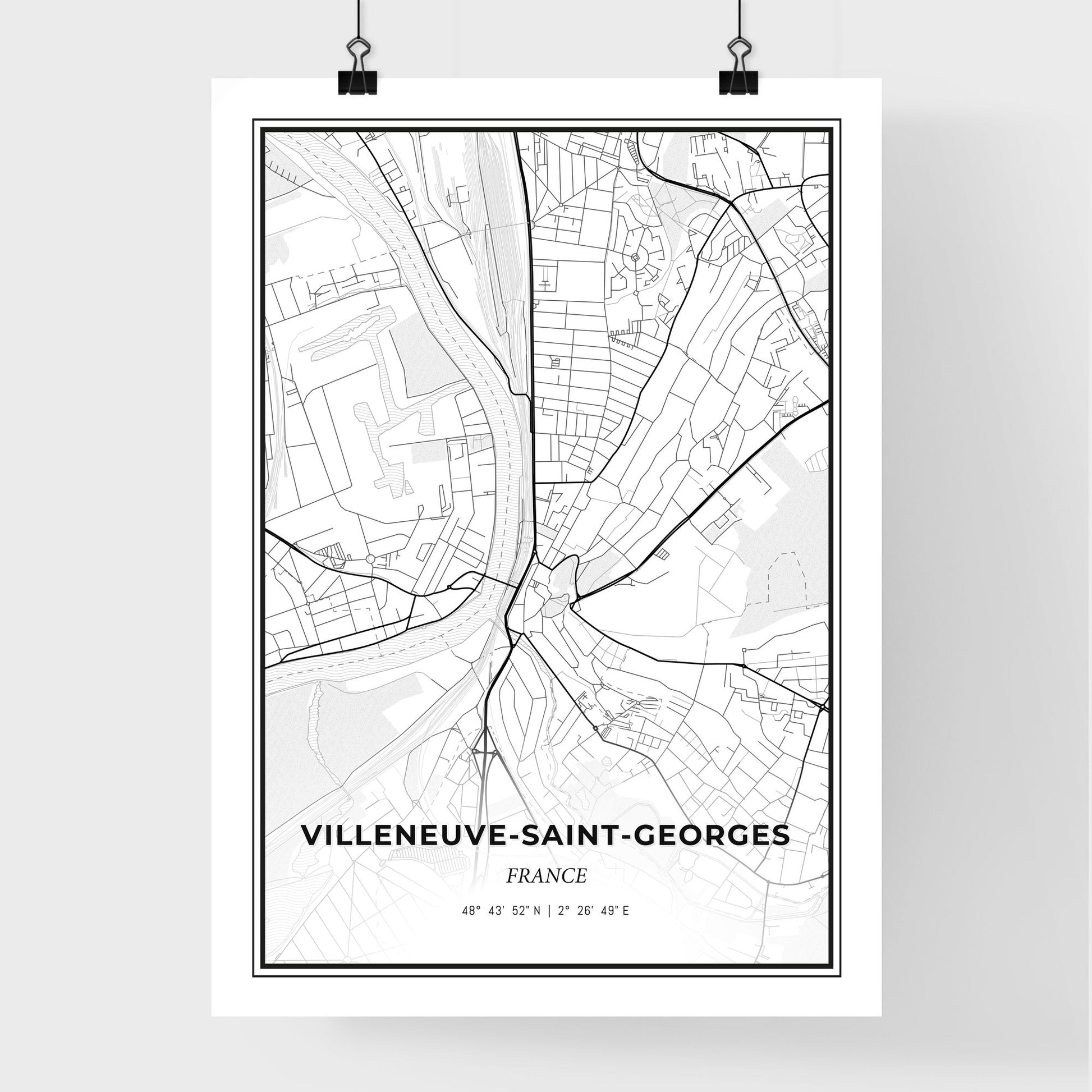 Villeneuve-Saint-Georges France - Premium City Map Poster