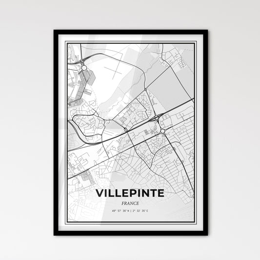 Villepinte France - Scandinavian Style City Map for Modern Home Decor