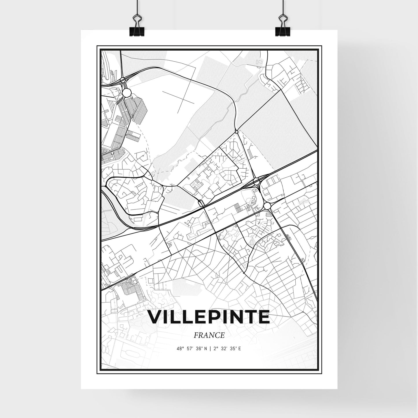 Villepinte France - Premium City Map Poster