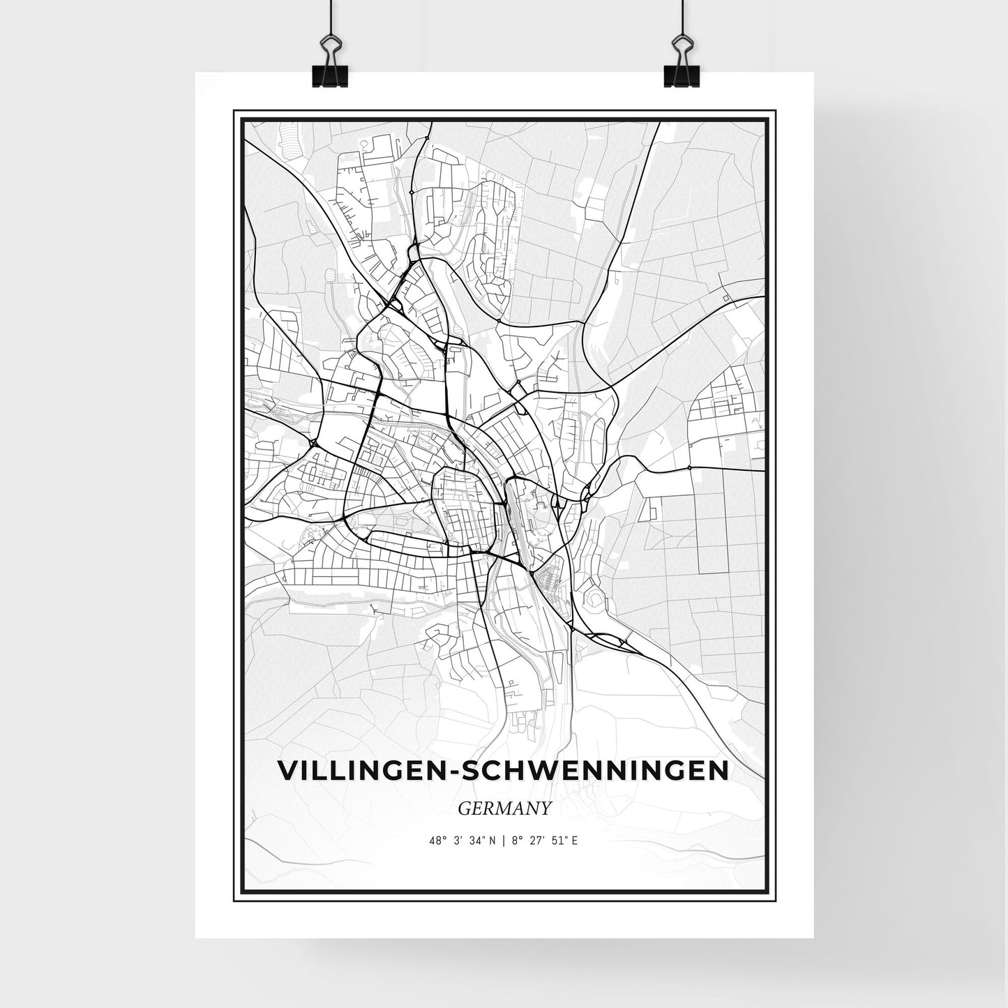 Villingen-Schwenningen Germany - Premium City Map Poster