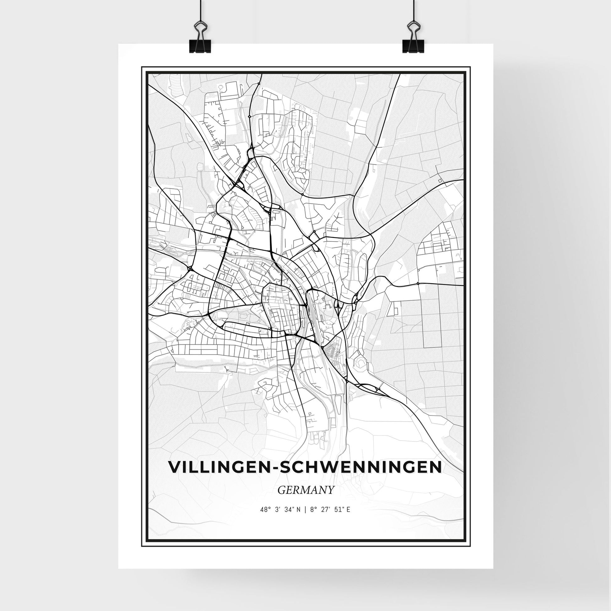 Villingen-Schwenningen Germany - Premium City Map Poster