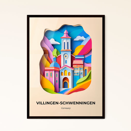 Vivid Villingen-Schwenningen, Germany - a colorful city with a church in the middle