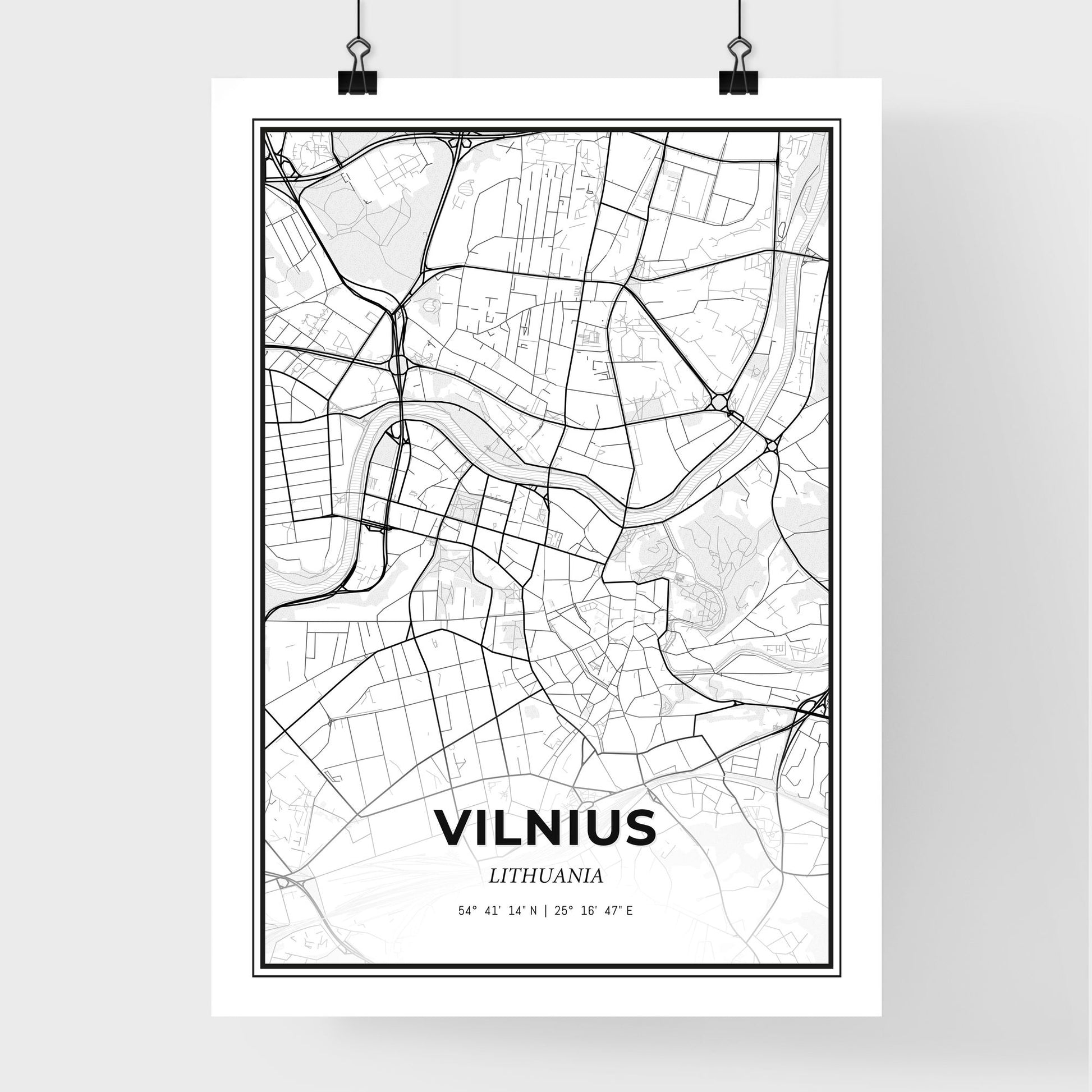 Vilnius Lithuania - Premium City Map Poster