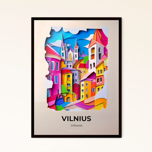 Vivid Vilnius, Lithuania - a colorful city scene with a clock tower