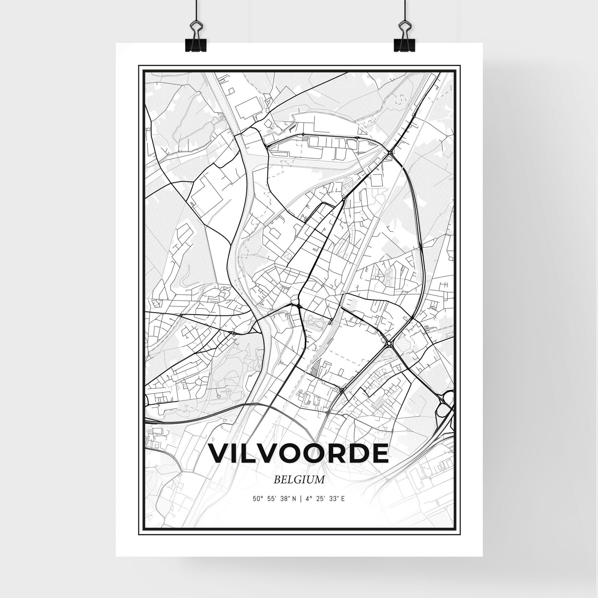 Vilvoorde  Belgium - Premium City Map Poster