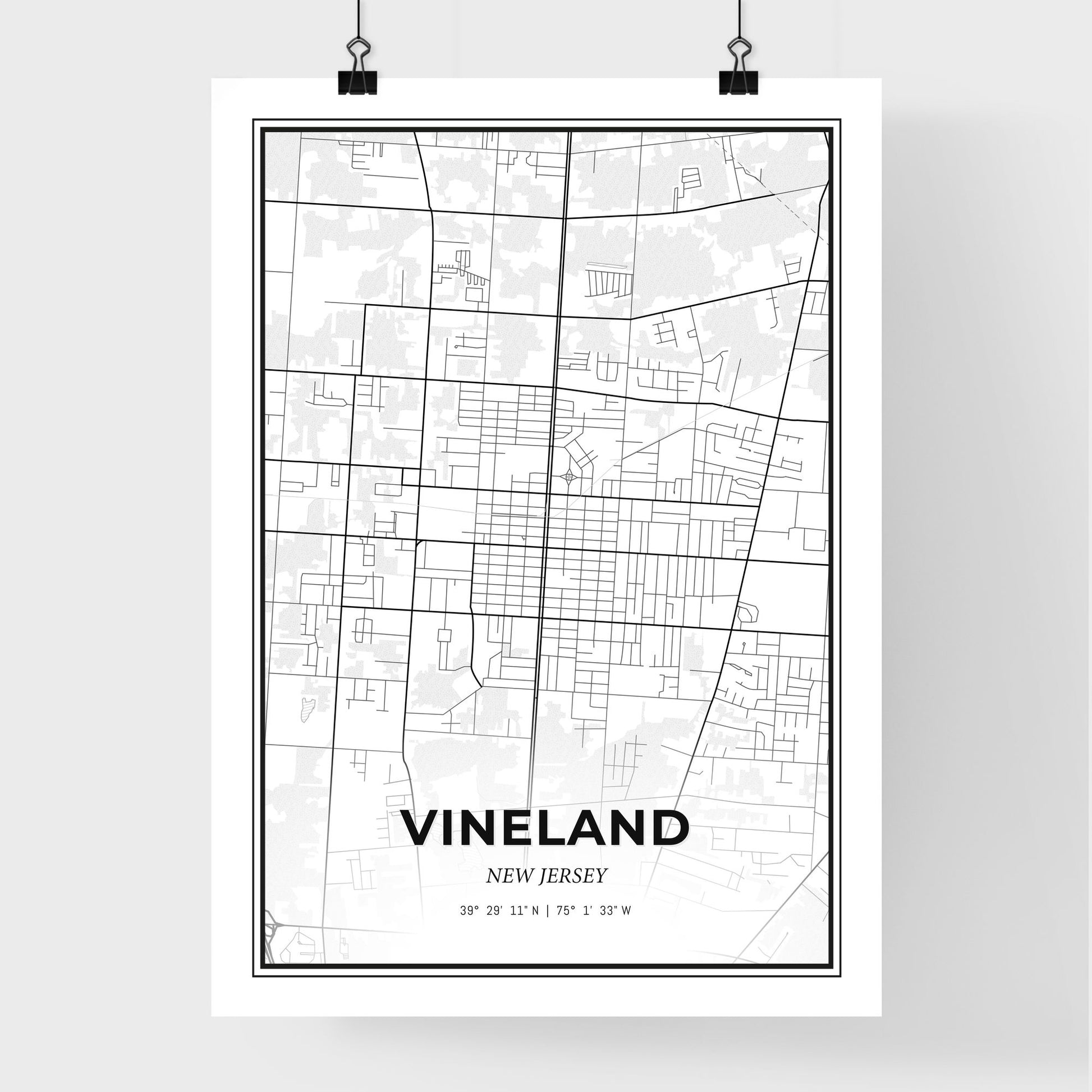 Vineland New Jersey - Premium City Map Poster