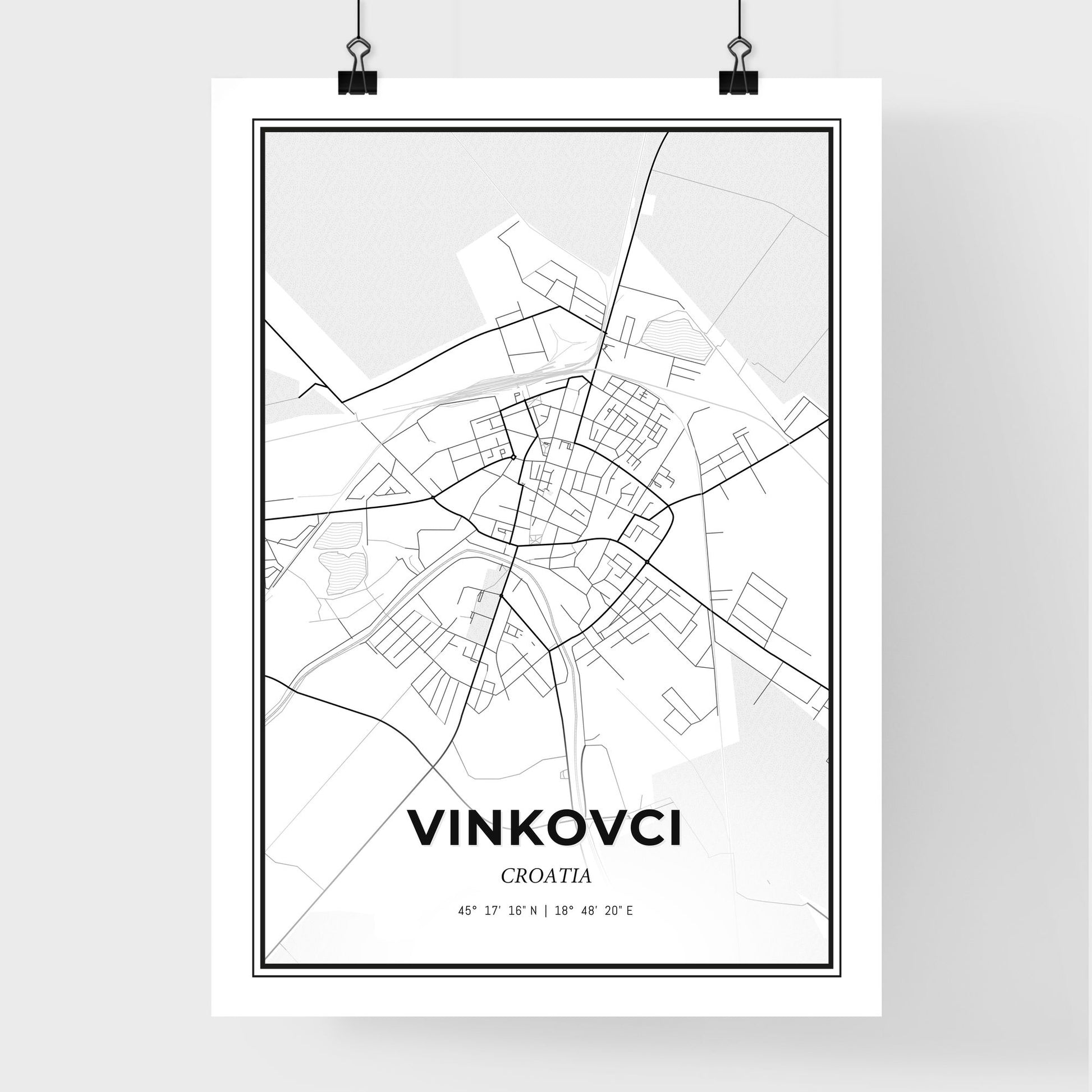 Vinkovci Croatia - Premium City Map Poster