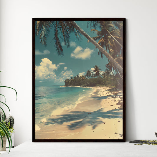 Vibrant Vintage Kodachrome Painting of a Ser - Framed Art Print