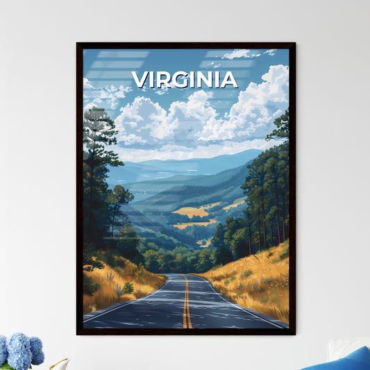 Artfully Painted Landscape Depicting a Road Amidst Trees and Mountains in Virginia, USA