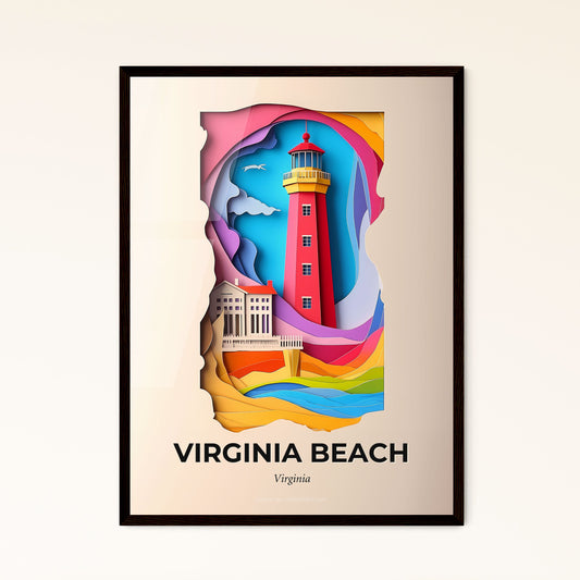 Vivid Virginia Beach, Virginia - a lighthouse is shown in a paper cutout