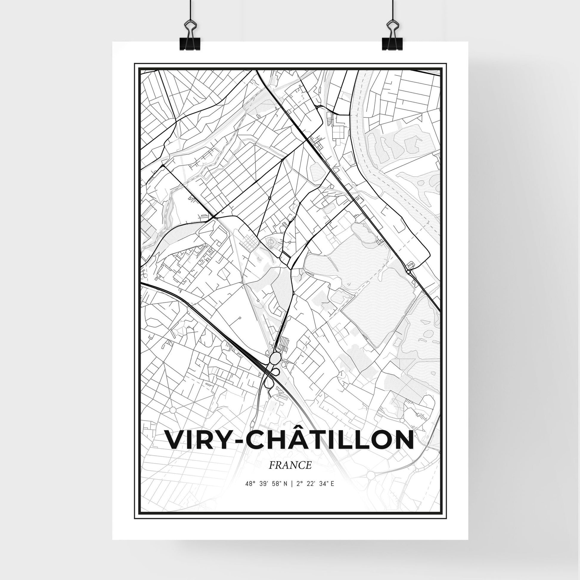 Viry-Châtillon France - Premium City Map Poster