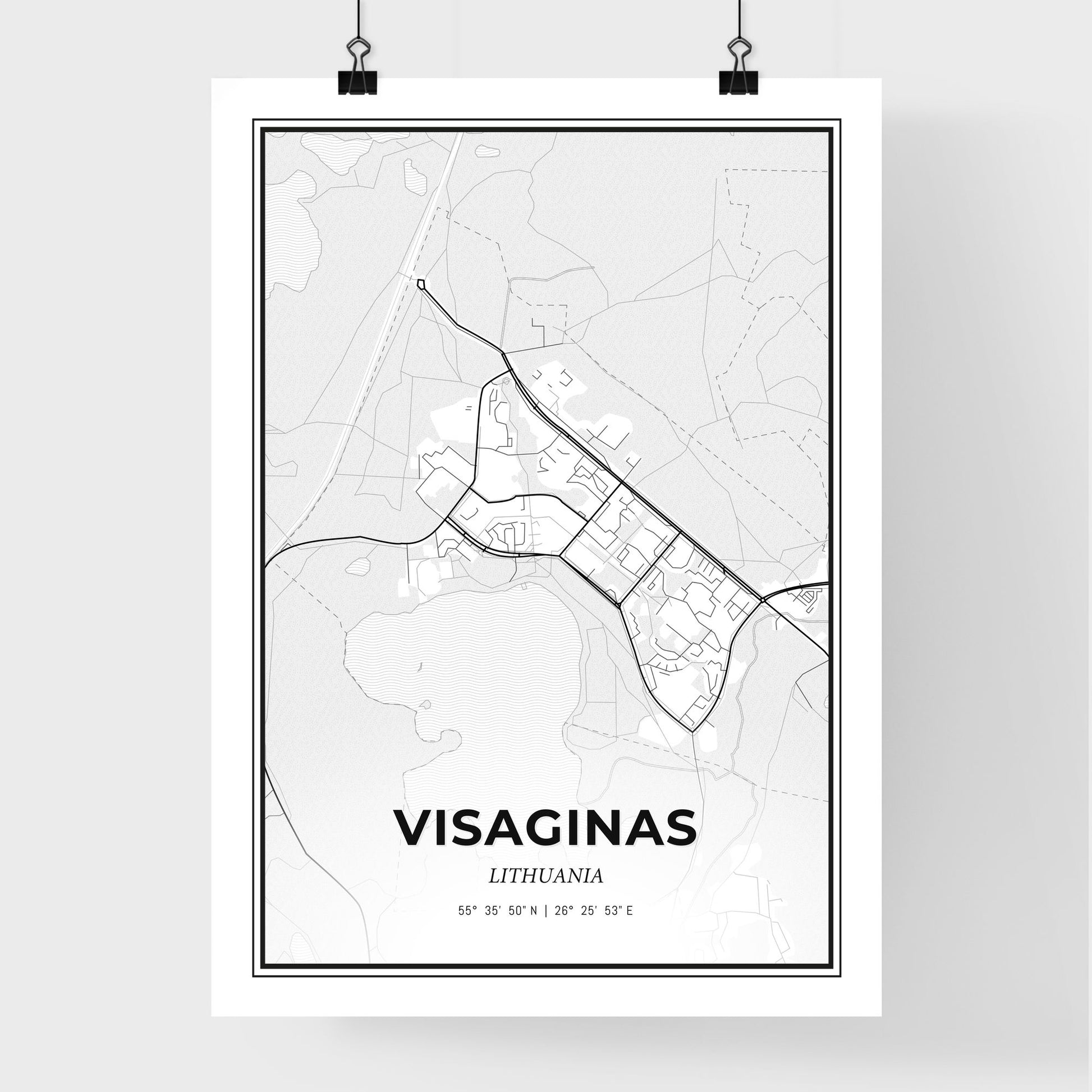 Visaginas Lithuania - Premium City Map Poster