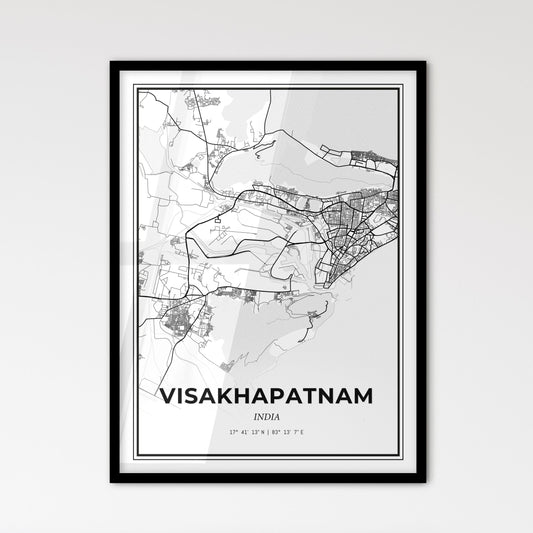 Visakhapatnam India - Scandinavian Style City Map for Modern Home Decor