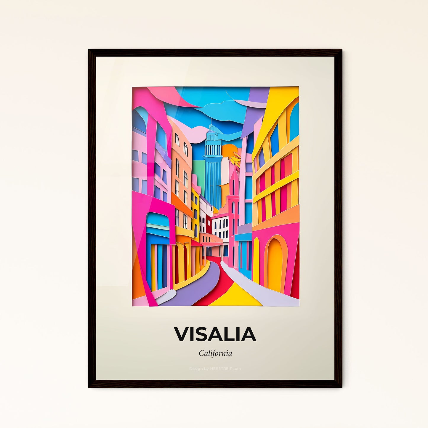 Vivid Visalia, California - a city street with a colorful building