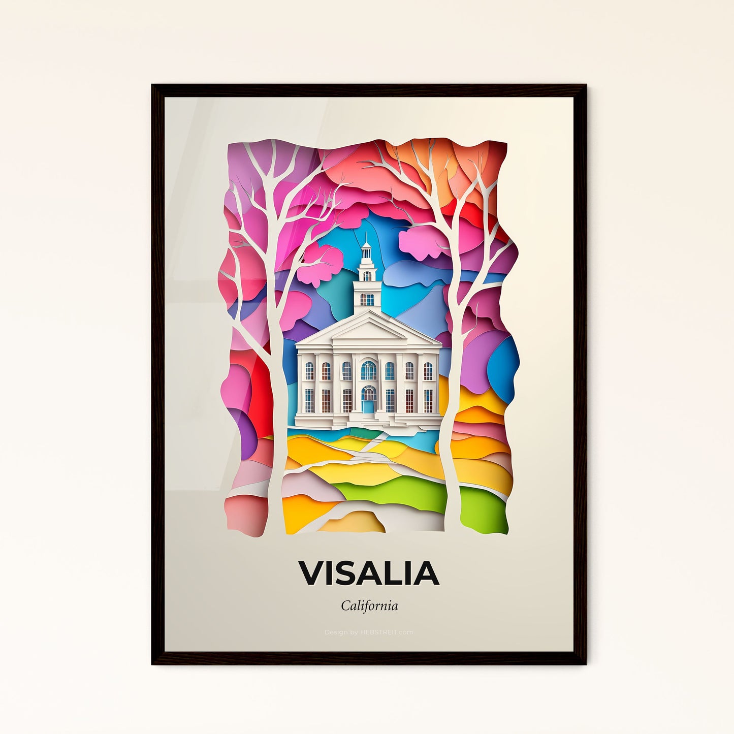 Vivid Visalia, California - a church with a steeple in a colorful landscape