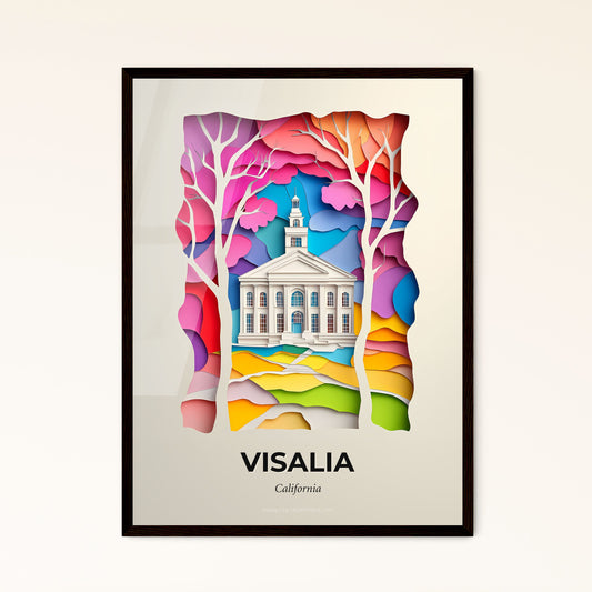 Vivid Visalia, California - a church with a steeple in a colorful landscape