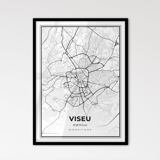 Viseu Portugal - Scandinavian Style City Map for Modern Home Decor