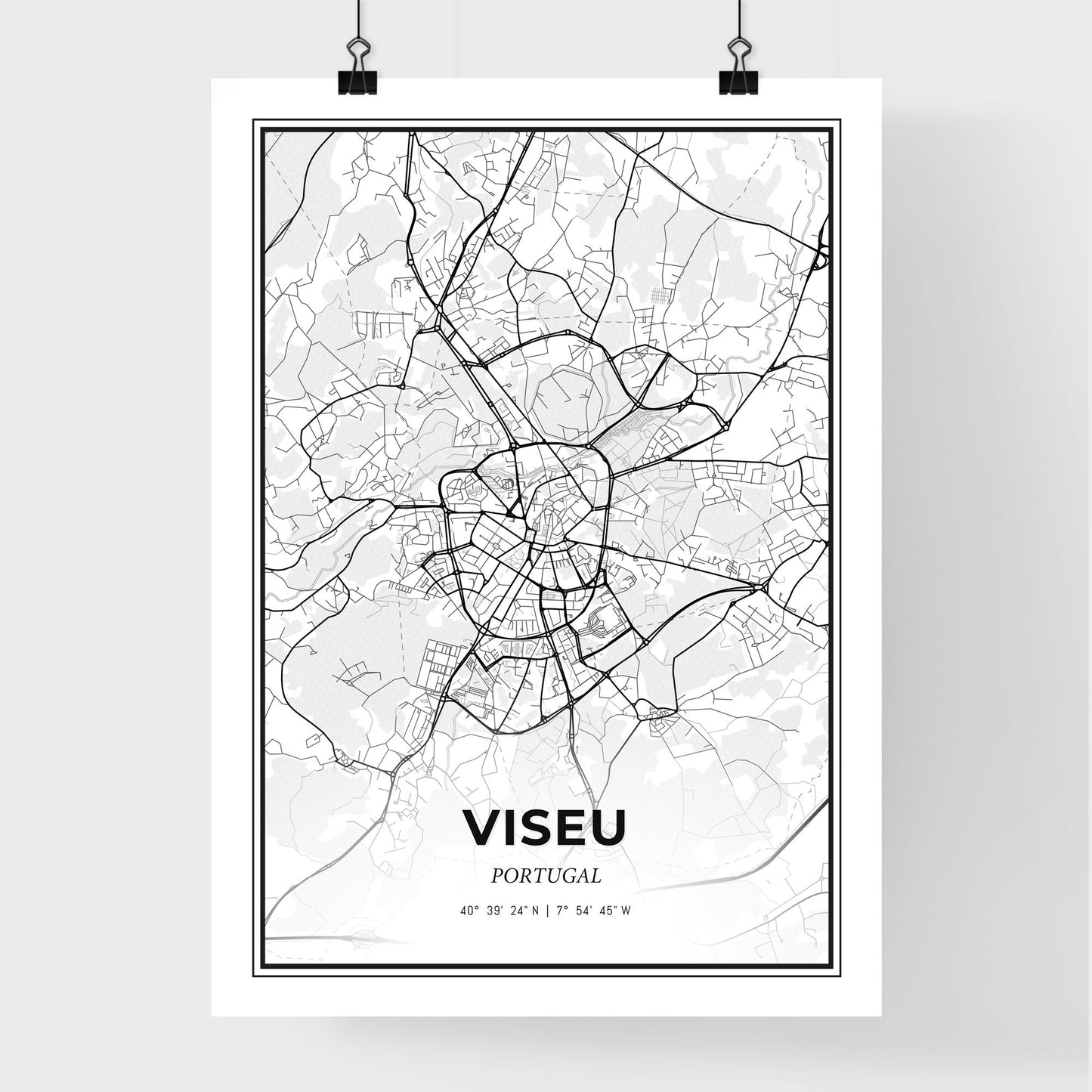 Viseu Portugal - Premium City Map Poster