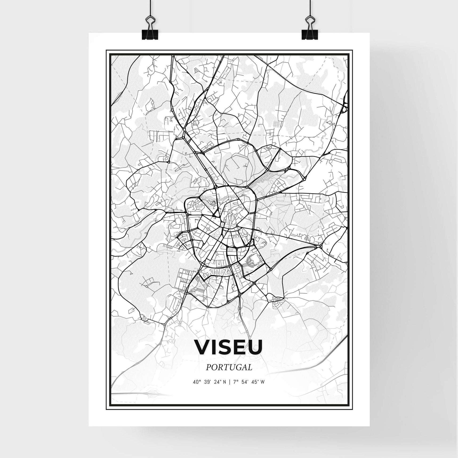 Viseu Portugal - Premium City Map Poster