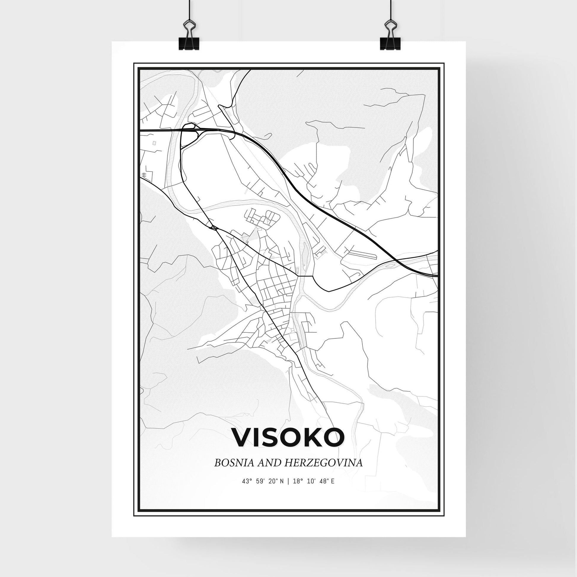 Visoko Bosnia and Herzegovina - Premium City Map Poster