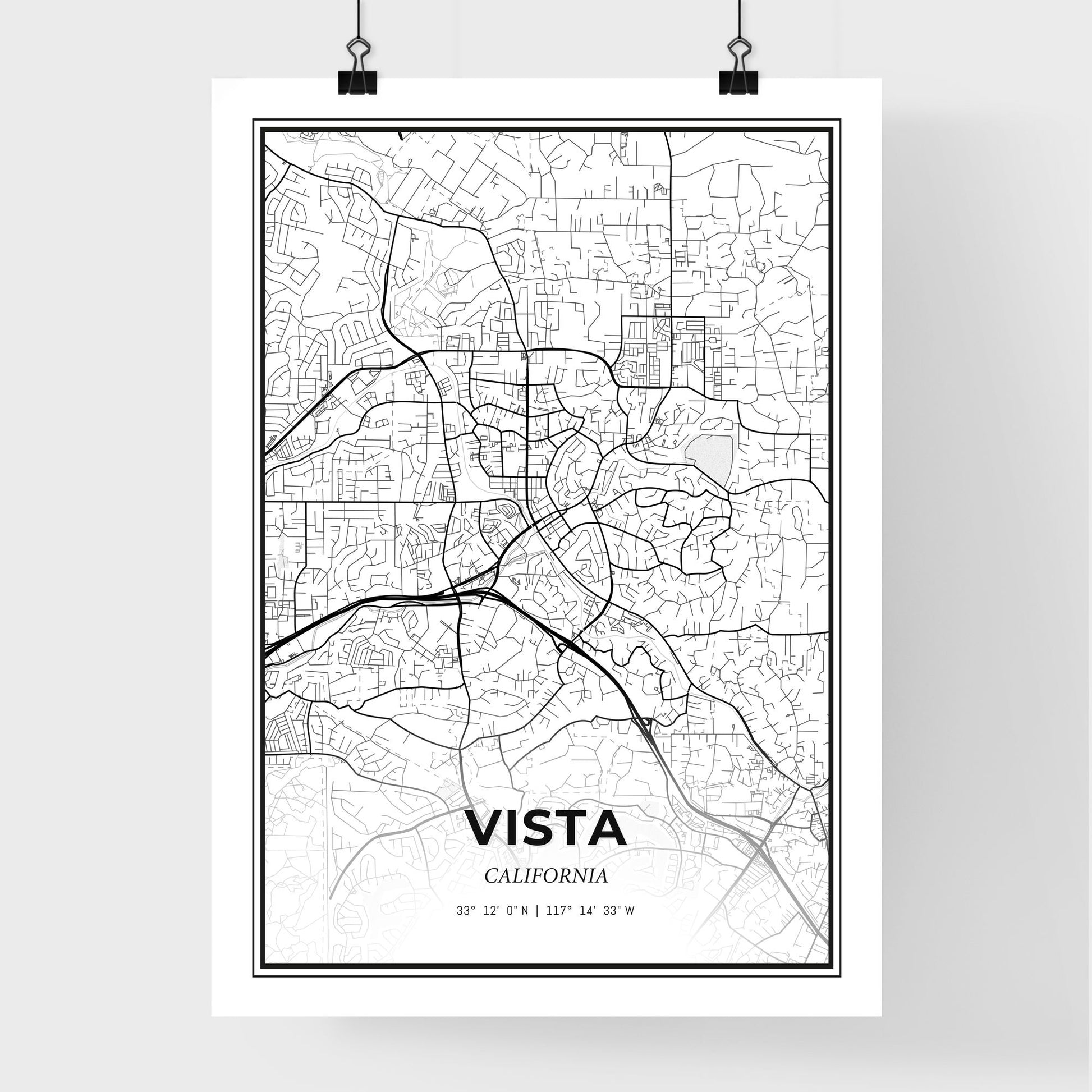 Vista California - Premium City Map Poster