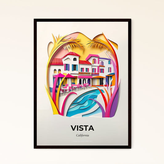 Vivid Vista, California - a paper cut of a house and a pool