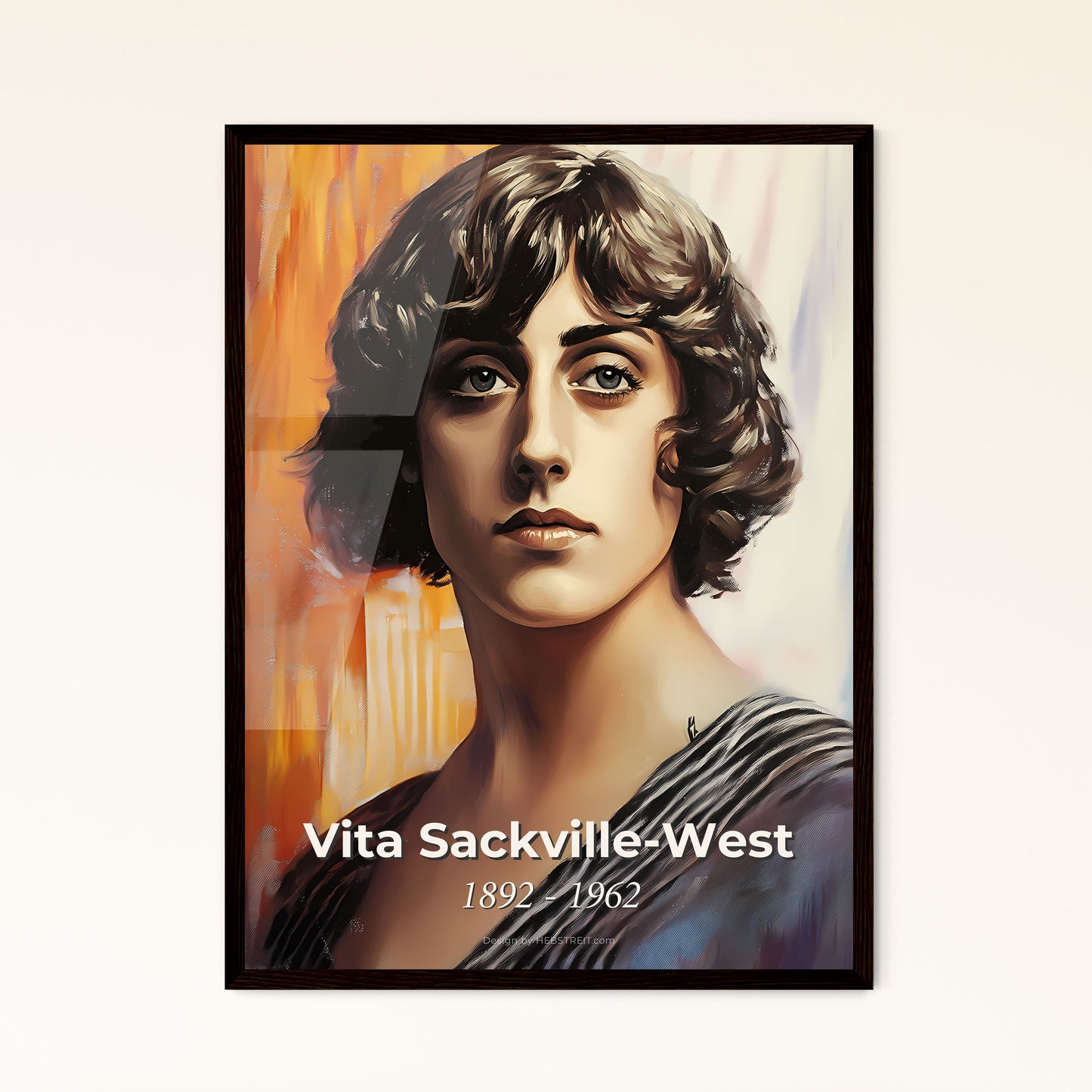 Portrait of Vita Sackville-West, 1892 - 1962. Impressionistic painting of a woman with short brown hair.