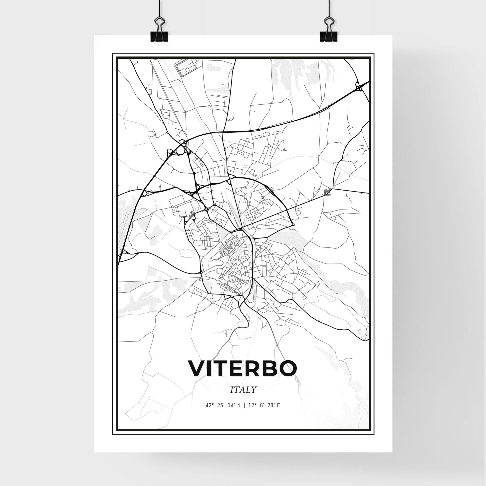 Viterbo Italy - Premium City Map Poster