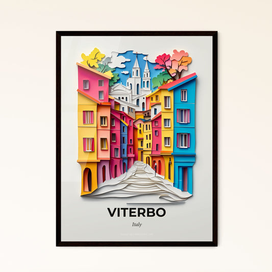 Vivid Viterbo, Italy - a paper cut of a city with a bridge