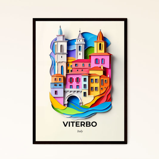 Vivid Viterbo, Italy - a colorful city with a clock tower on top of it