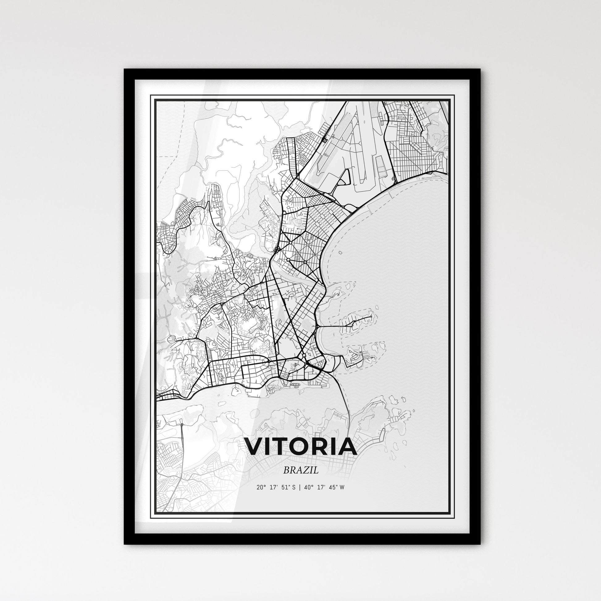 Vitoria Brazil - Scandinavian Style City Map for Modern Home Decor