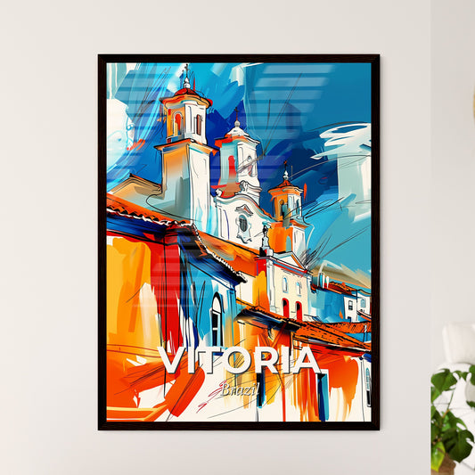 Vibrant Vitoria, Brazil - A Painting Of A Building With Towers