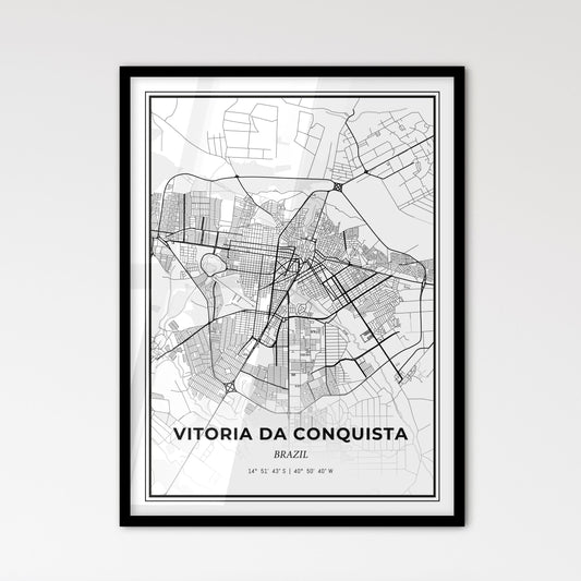 Vitoria da Conquista Brazil - Scandinavian Style City Map for Modern Home Decor