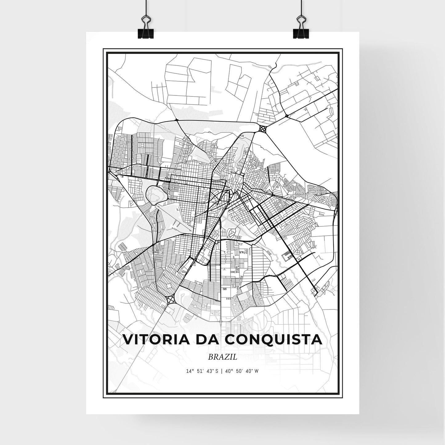 Vitoria da Conquista Brazil - Premium City Map Poster