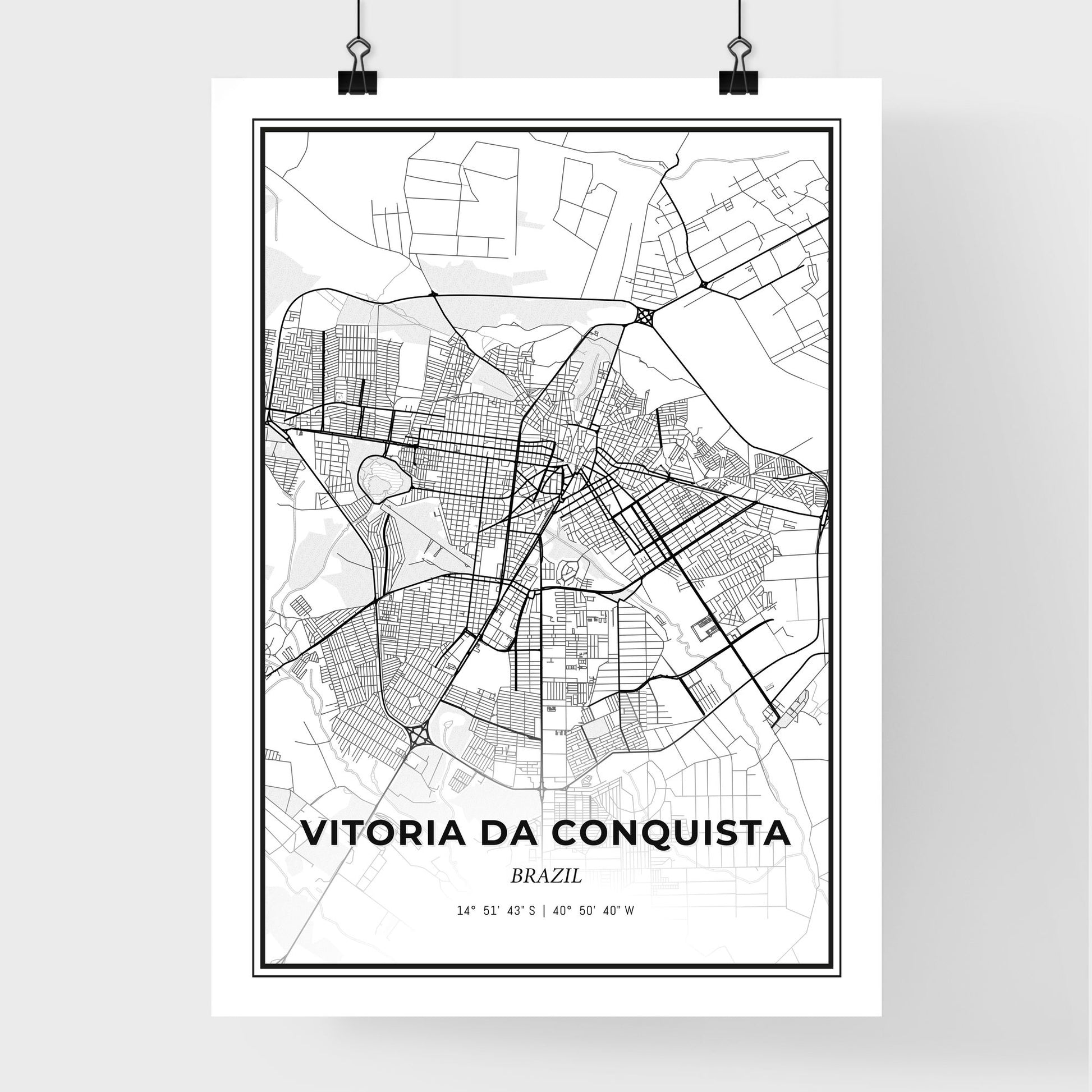 Vitoria da Conquista Brazil - Premium City Map Poster