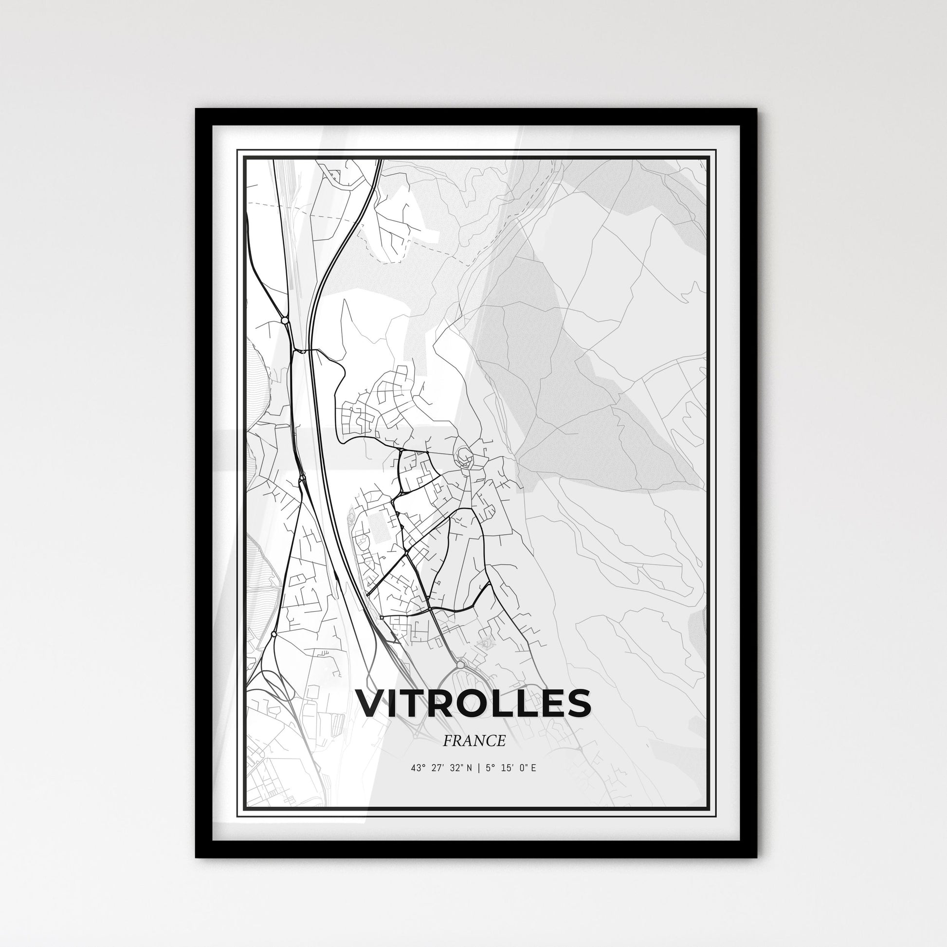 Vitrolles France - Scandinavian Style City Map for Modern Home Decor