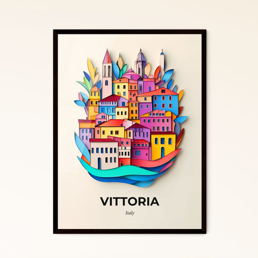 Vivid Vittoria, Italy - a colorful city with a boat in the water